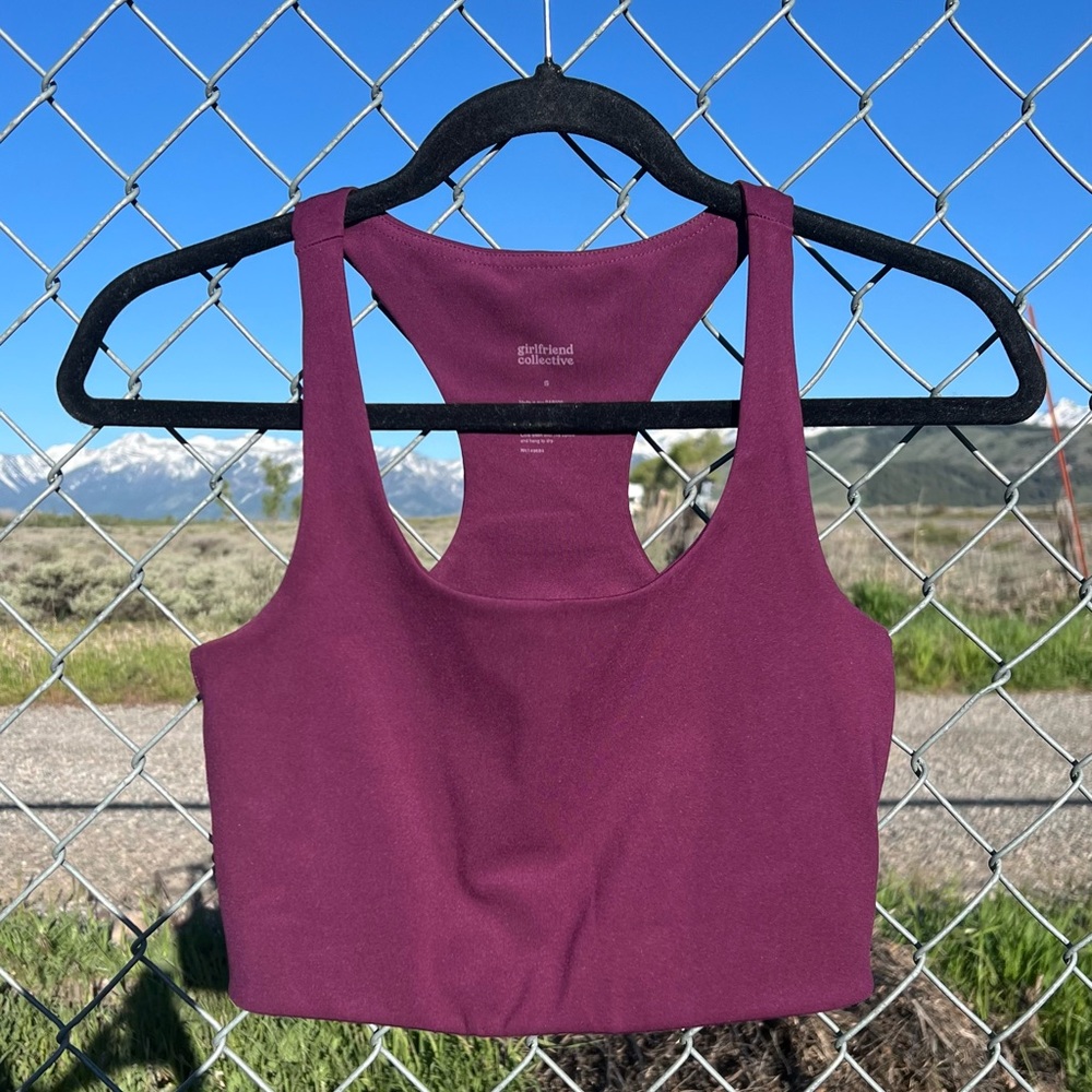 Girlfriend Collective Purple Crop Top